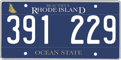 RI license plate 391229