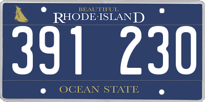 RI license plate 391230