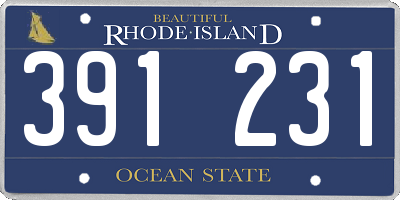 RI license plate 391231