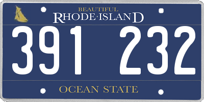 RI license plate 391232