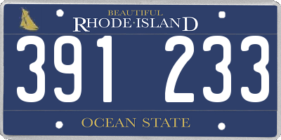 RI license plate 391233