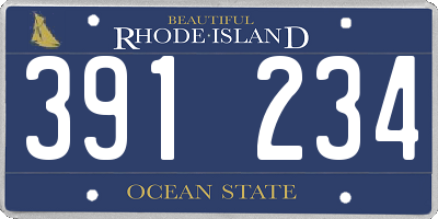 RI license plate 391234