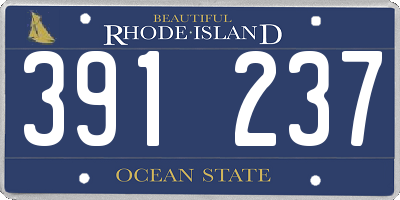 RI license plate 391237