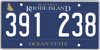 RI license plate 391238