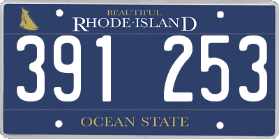 RI license plate 391253