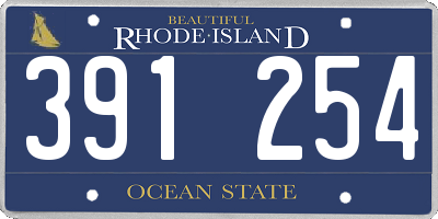 RI license plate 391254