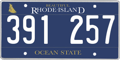 RI license plate 391257