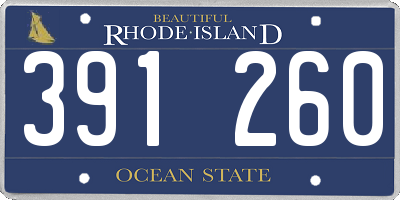 RI license plate 391260