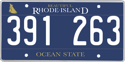 RI license plate 391263