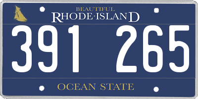 RI license plate 391265