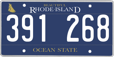 RI license plate 391268