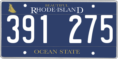 RI license plate 391275