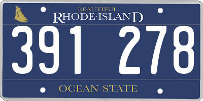 RI license plate 391278