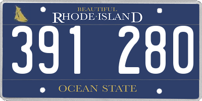 RI license plate 391280