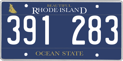 RI license plate 391283