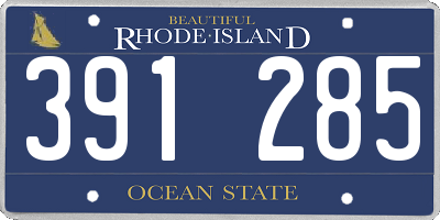 RI license plate 391285