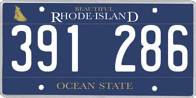 RI license plate 391286