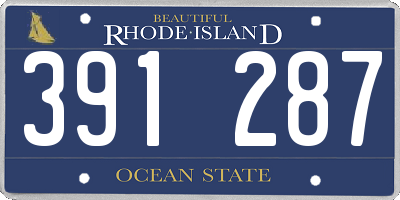 RI license plate 391287