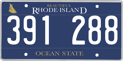 RI license plate 391288