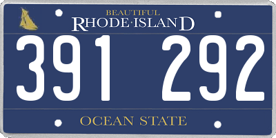 RI license plate 391292