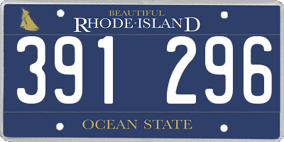 RI license plate 391296