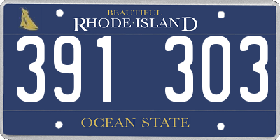 RI license plate 391303