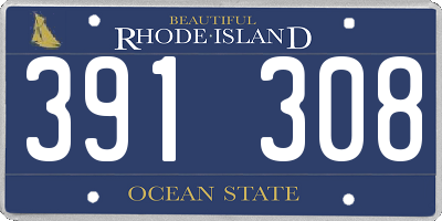 RI license plate 391308