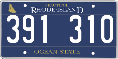 RI license plate 391310