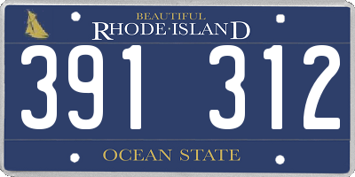 RI license plate 391312