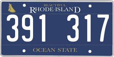 RI license plate 391317