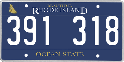 RI license plate 391318