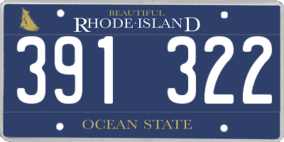 RI license plate 391322