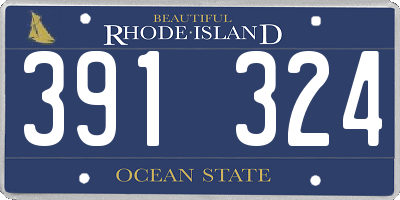 RI license plate 391324