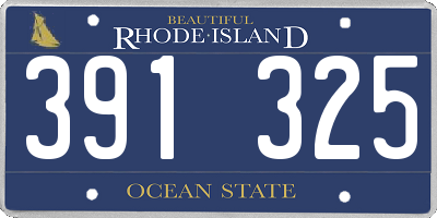 RI license plate 391325