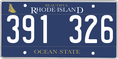RI license plate 391326
