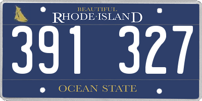 RI license plate 391327