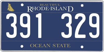 RI license plate 391329