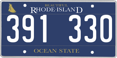RI license plate 391330