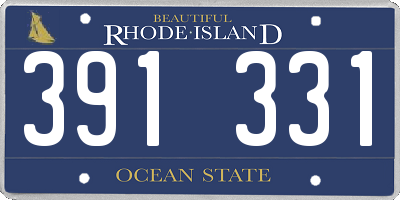 RI license plate 391331