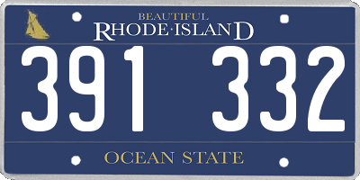 RI license plate 391332