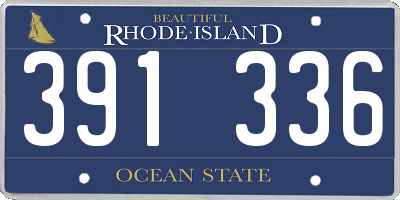 RI license plate 391336