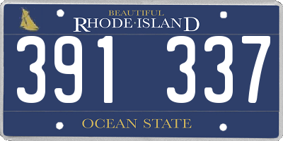 RI license plate 391337