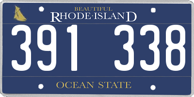 RI license plate 391338