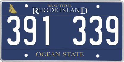 RI license plate 391339