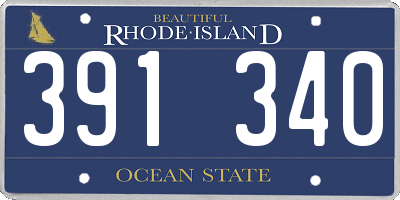 RI license plate 391340