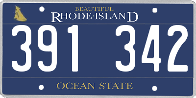 RI license plate 391342