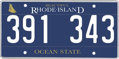 RI license plate 391343