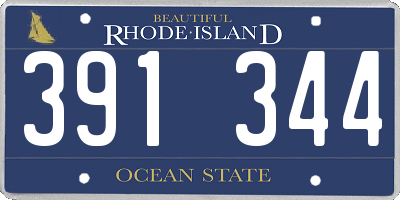 RI license plate 391344
