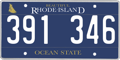 RI license plate 391346