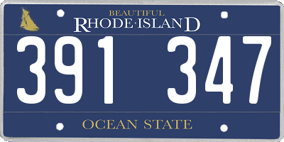 RI license plate 391347